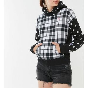 Champion Reverse weave plaid black and white